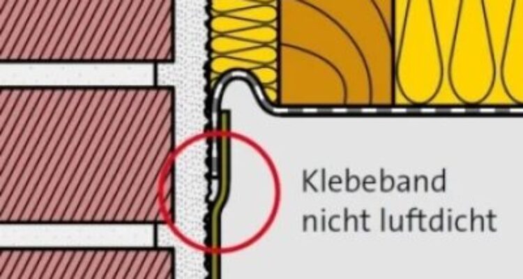 Photo by isover.de - Dampfbremse luftdicht verkleben an Mauerwerk und Giebelwand ohne Leckagen